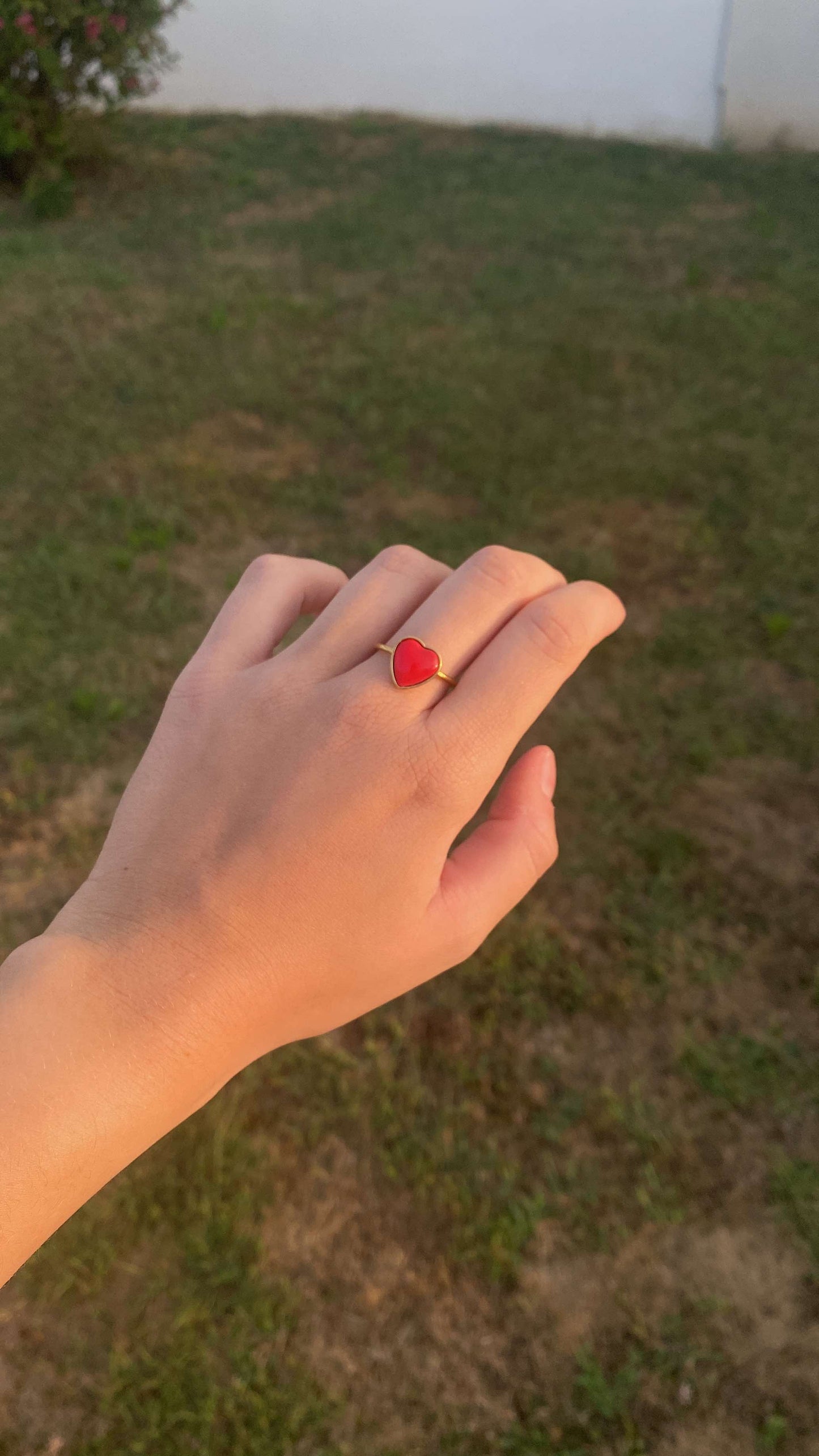 Bague Coeur rouge