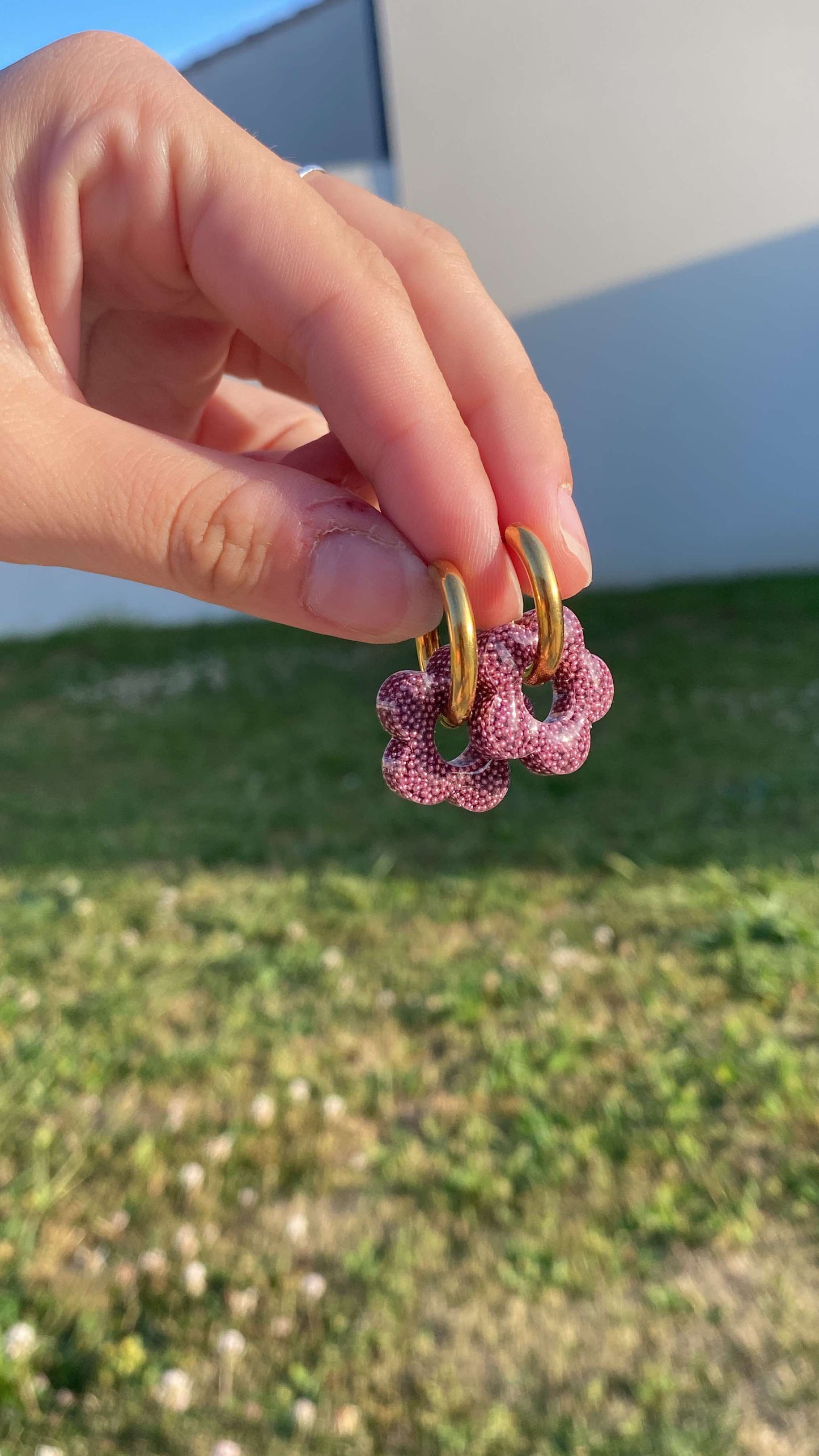 Pampilles interchangeables micro-billes lila