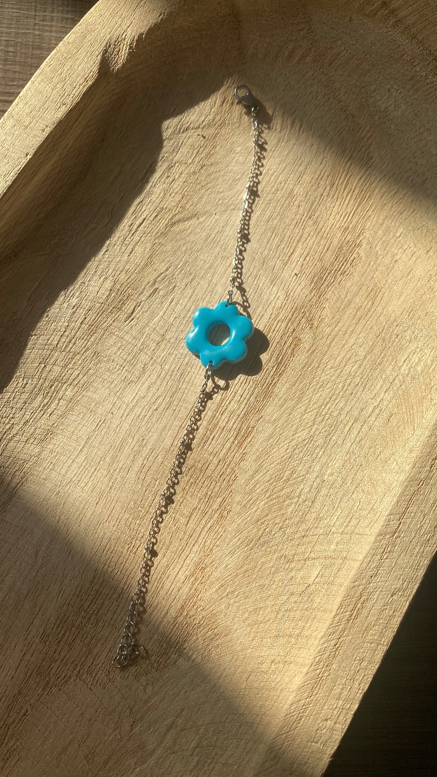 Bracelet fleur bleue