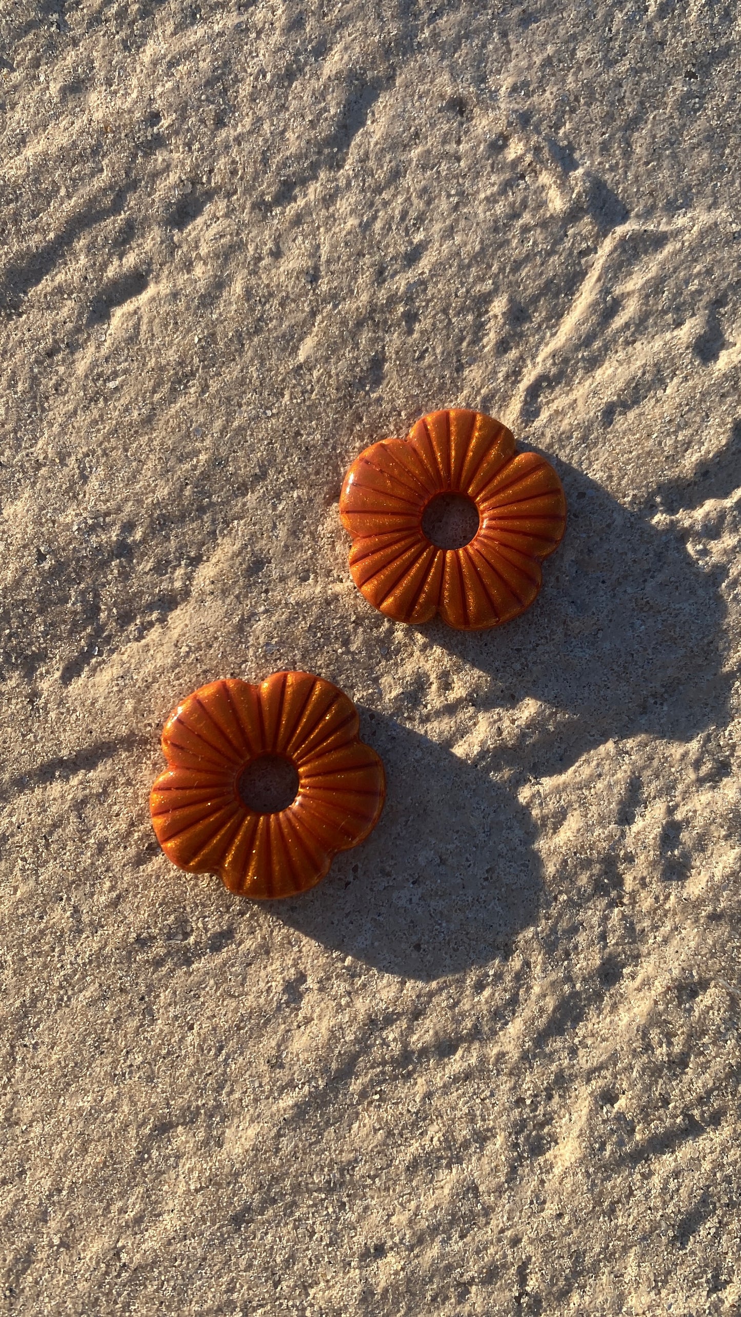 Grandes fleurs oranges irisées