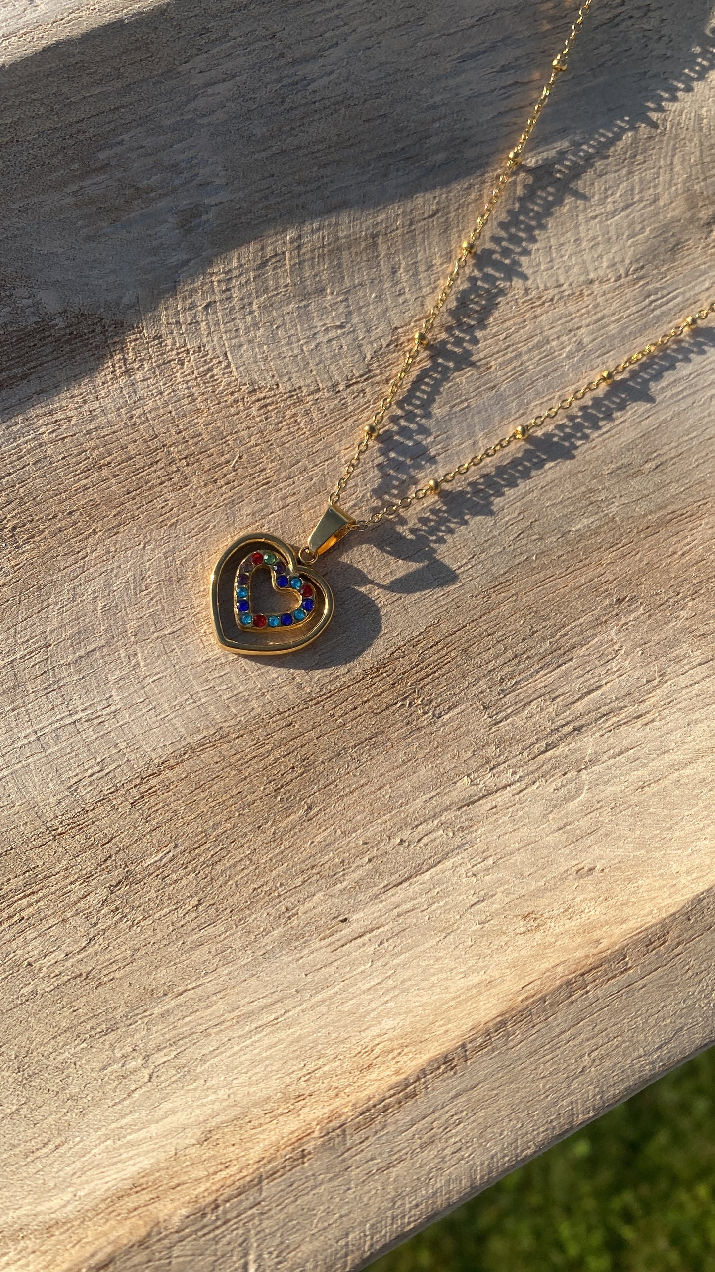 Collier coeur coloré