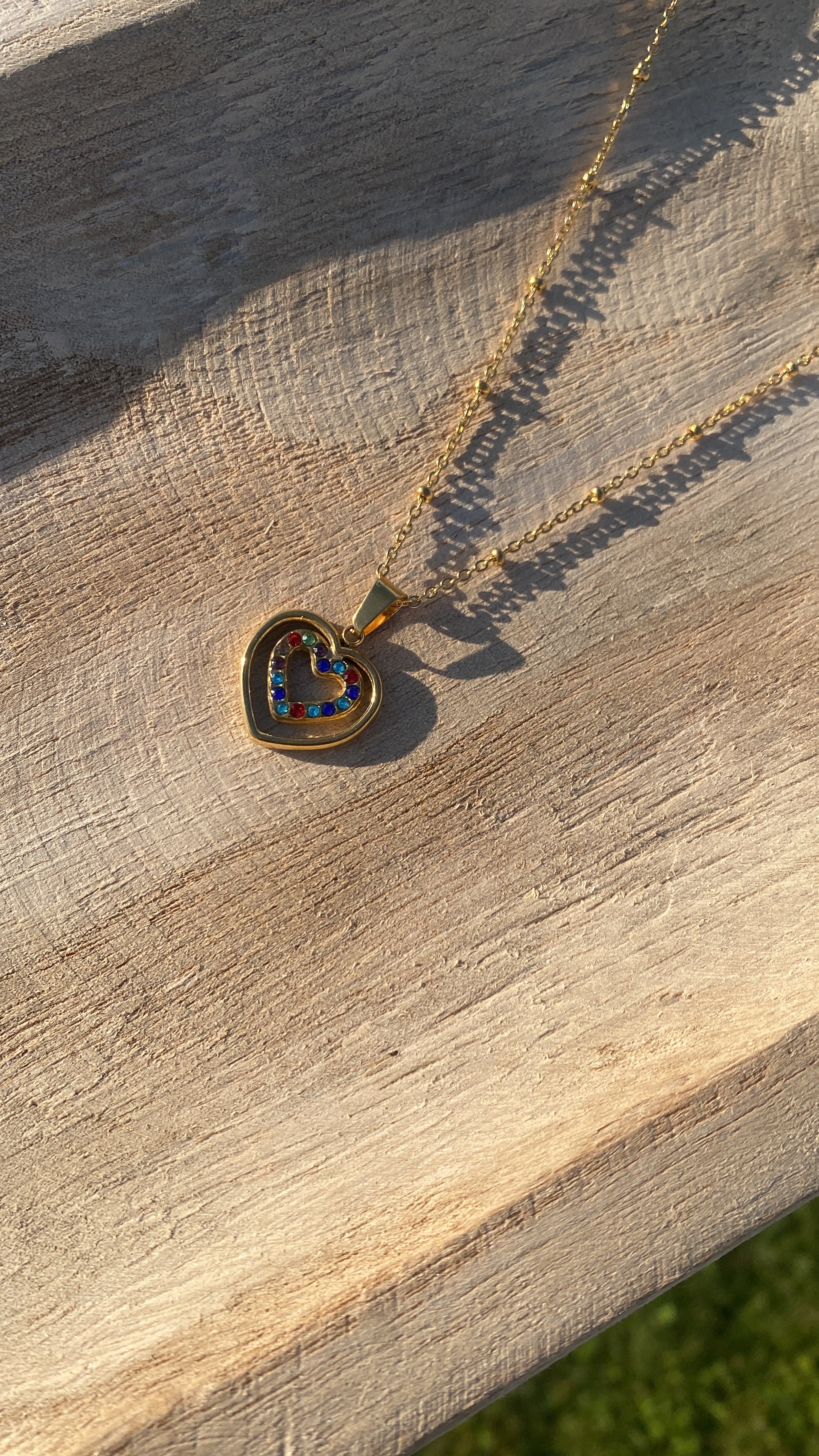 Collier coeur coloré