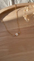 Collier perle d’eau douce et zircons