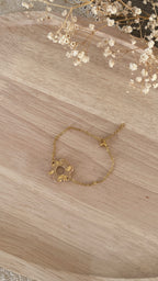 Bracelet fleur beige&doré