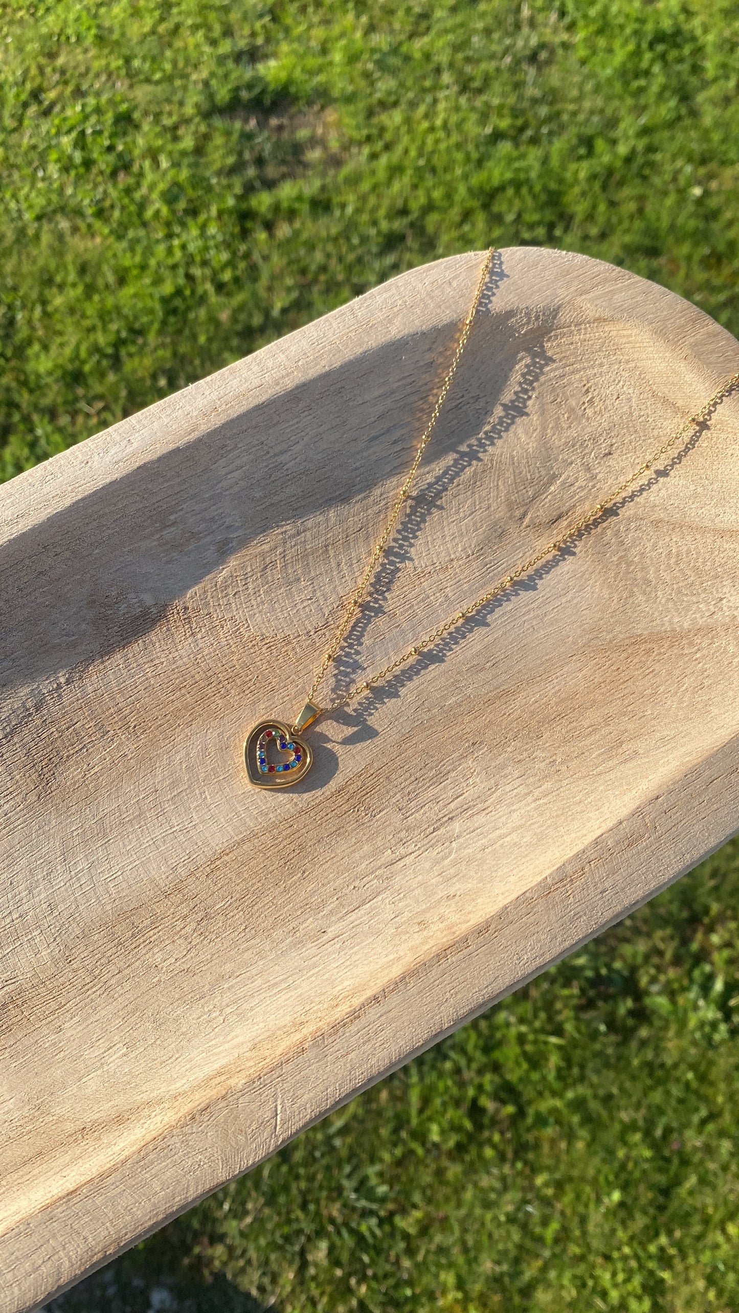 Collier coeur coloré