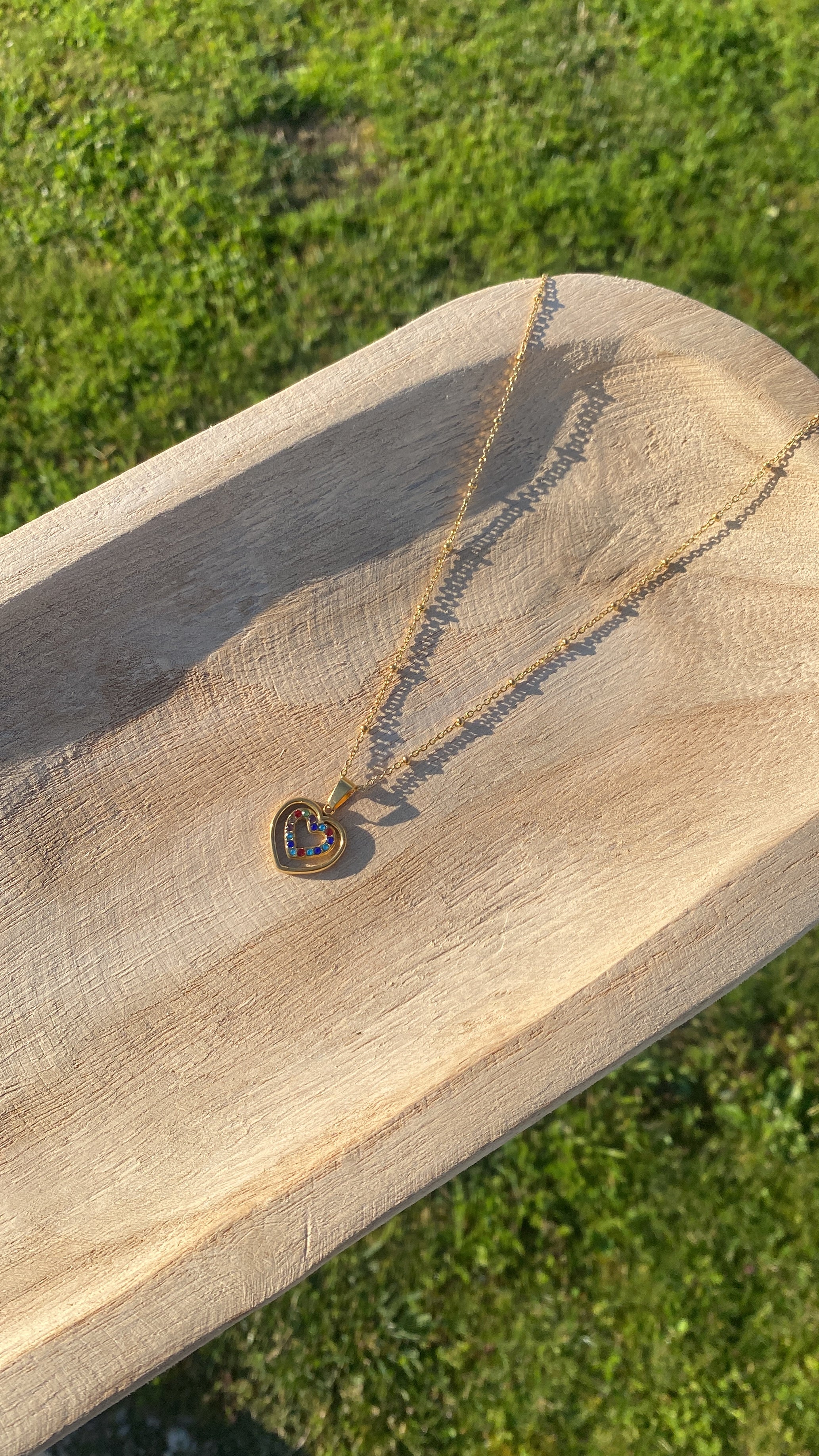 Collier coeur coloré