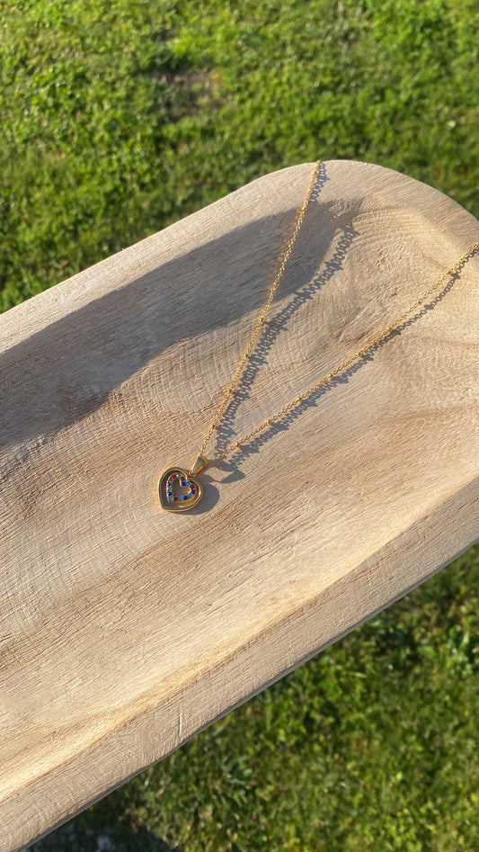 Collier coeur coloré