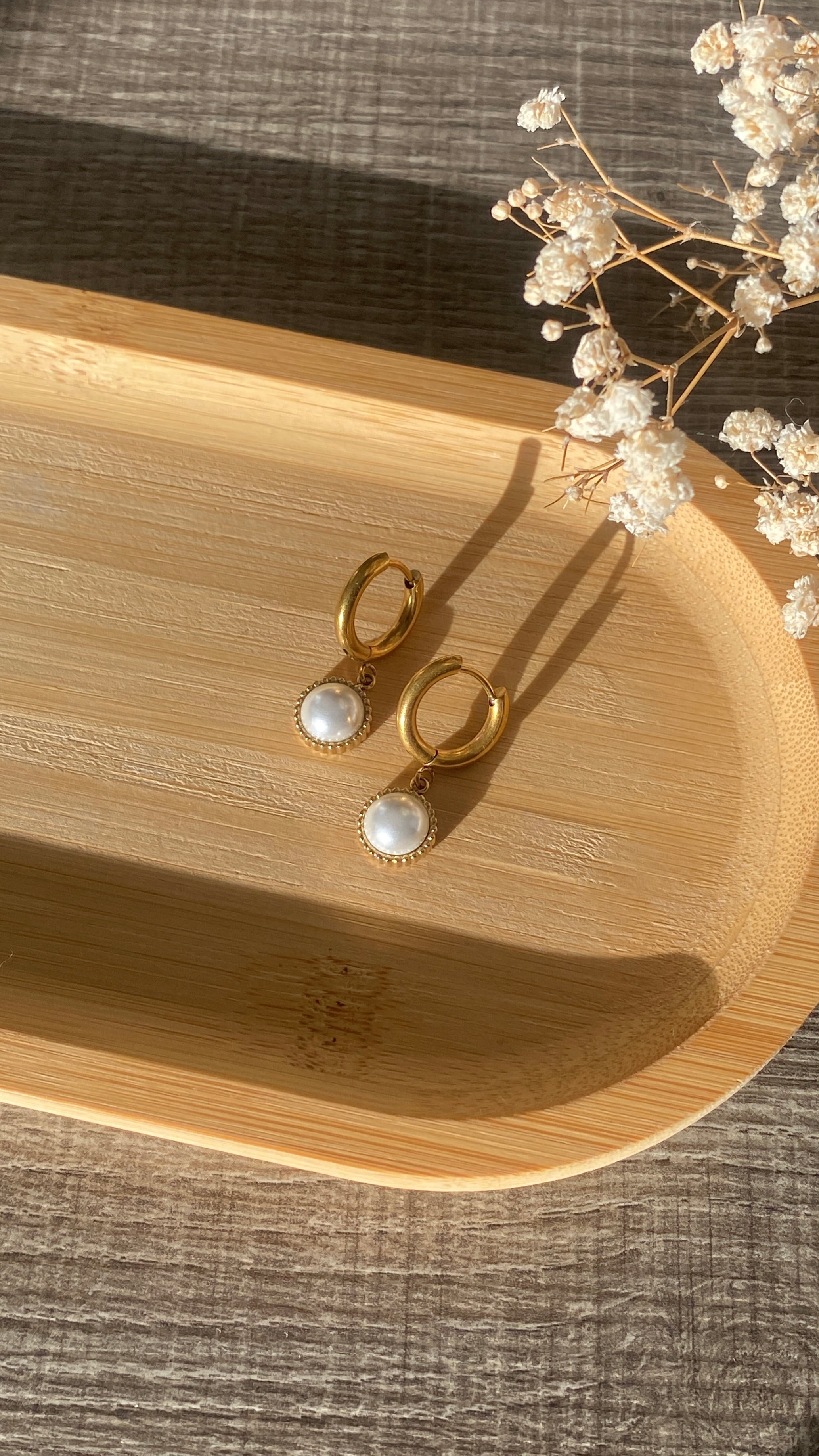 Boucles d’oreilles demi-perles