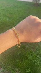 Bracelet breloques, coquillages & vert