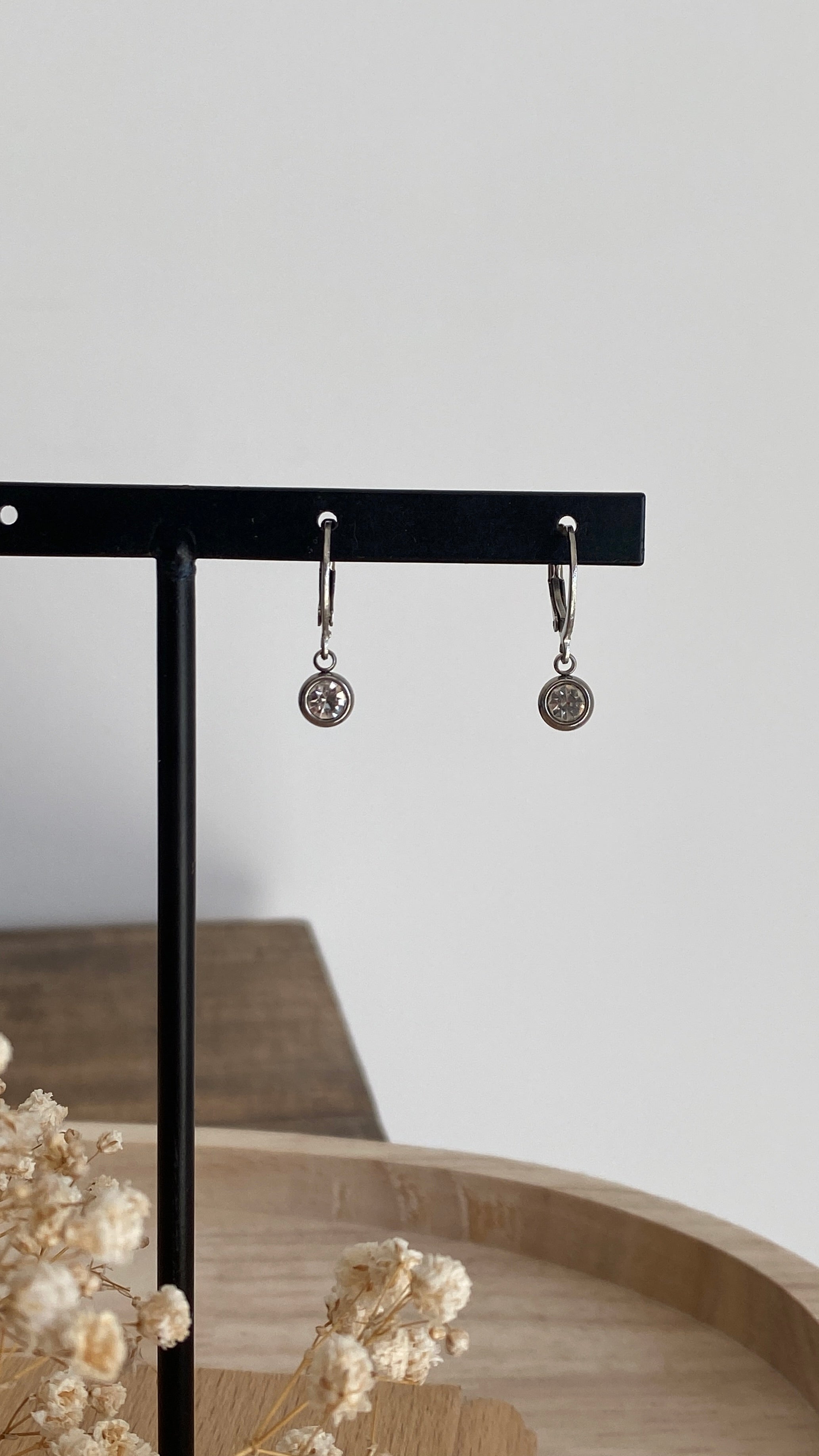 Boucles strass argentées