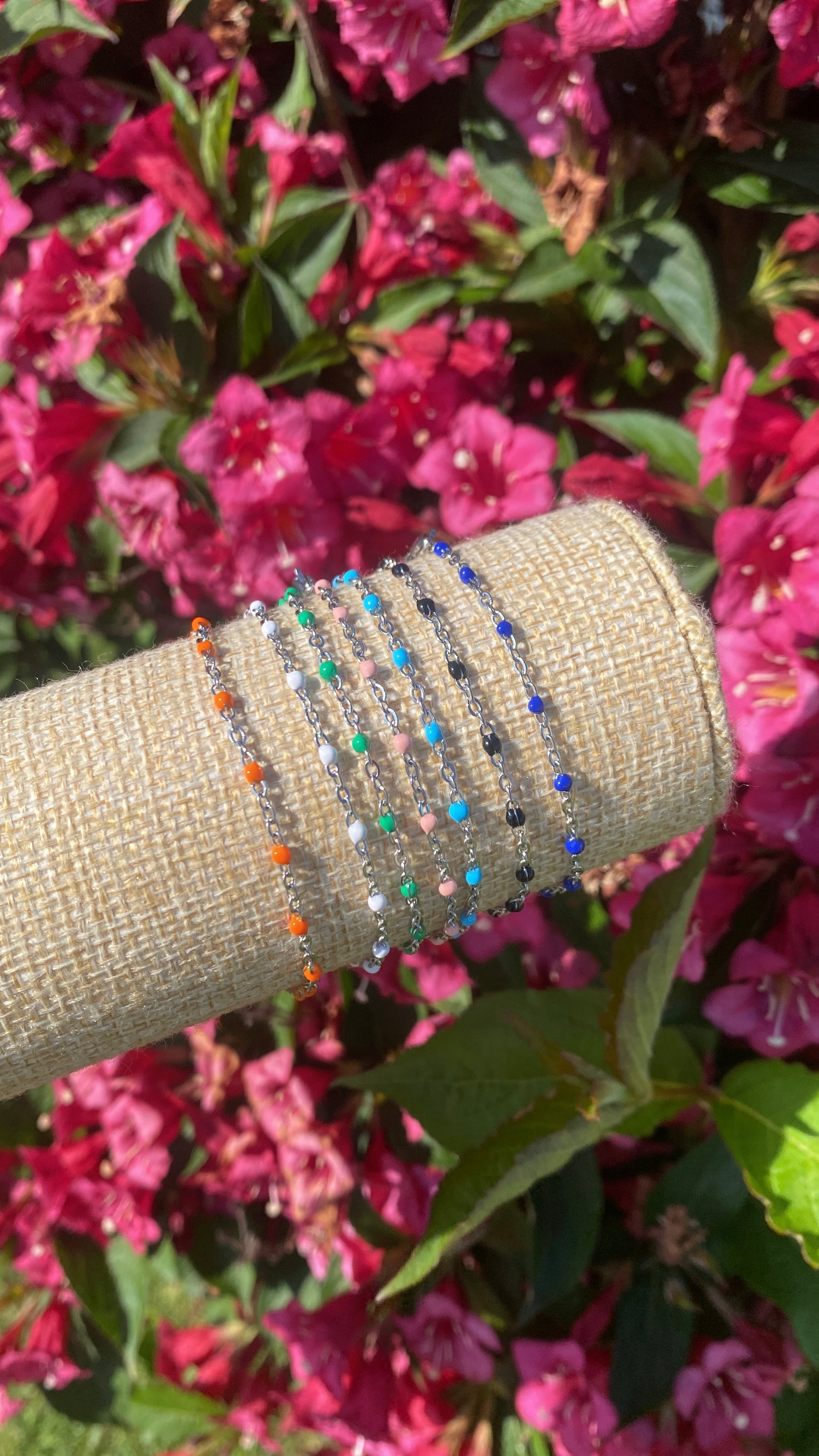 Bracelets émaillés argentés