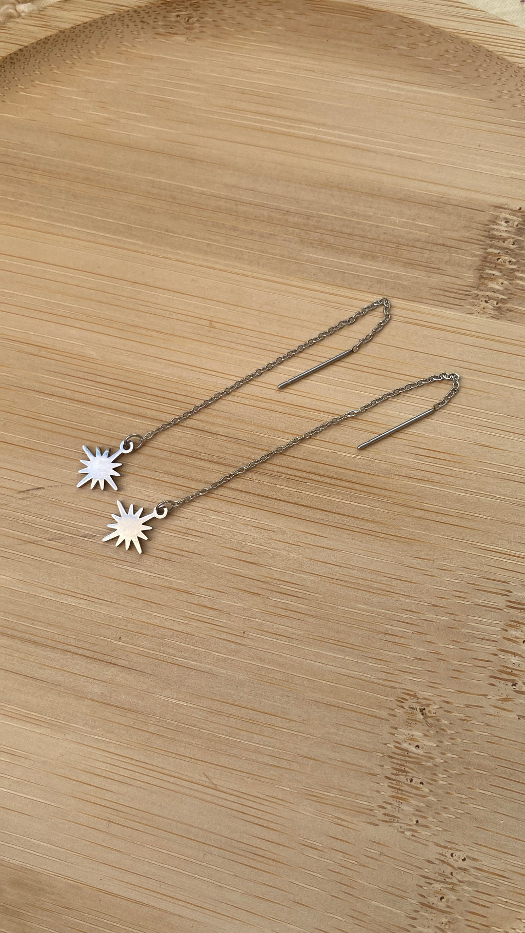 Boucles d’oreilles pendantes étoiles