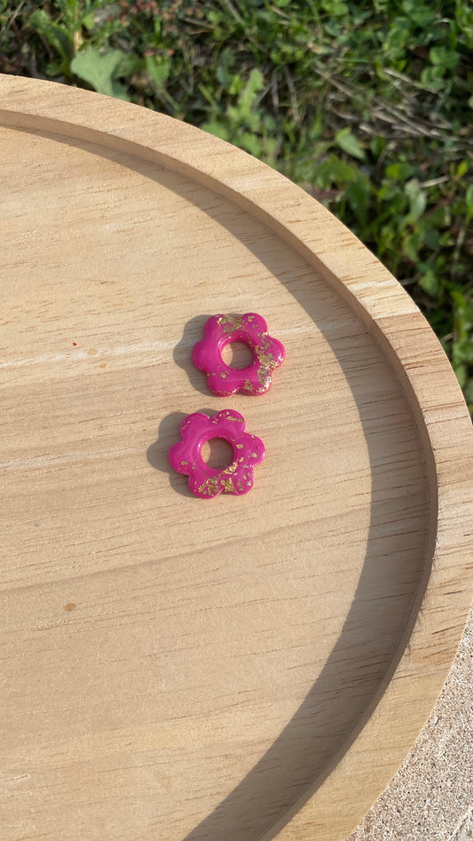 Fleurs roses et dorées