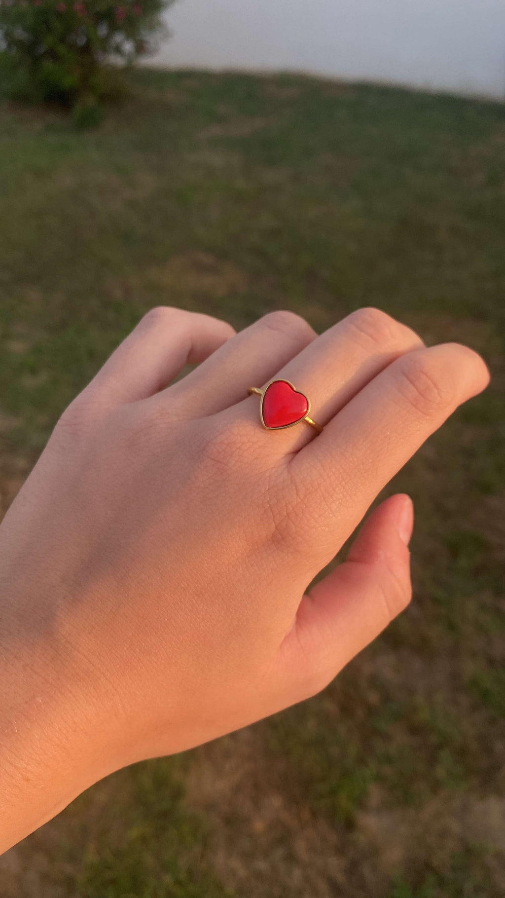 Bague Coeur rouge