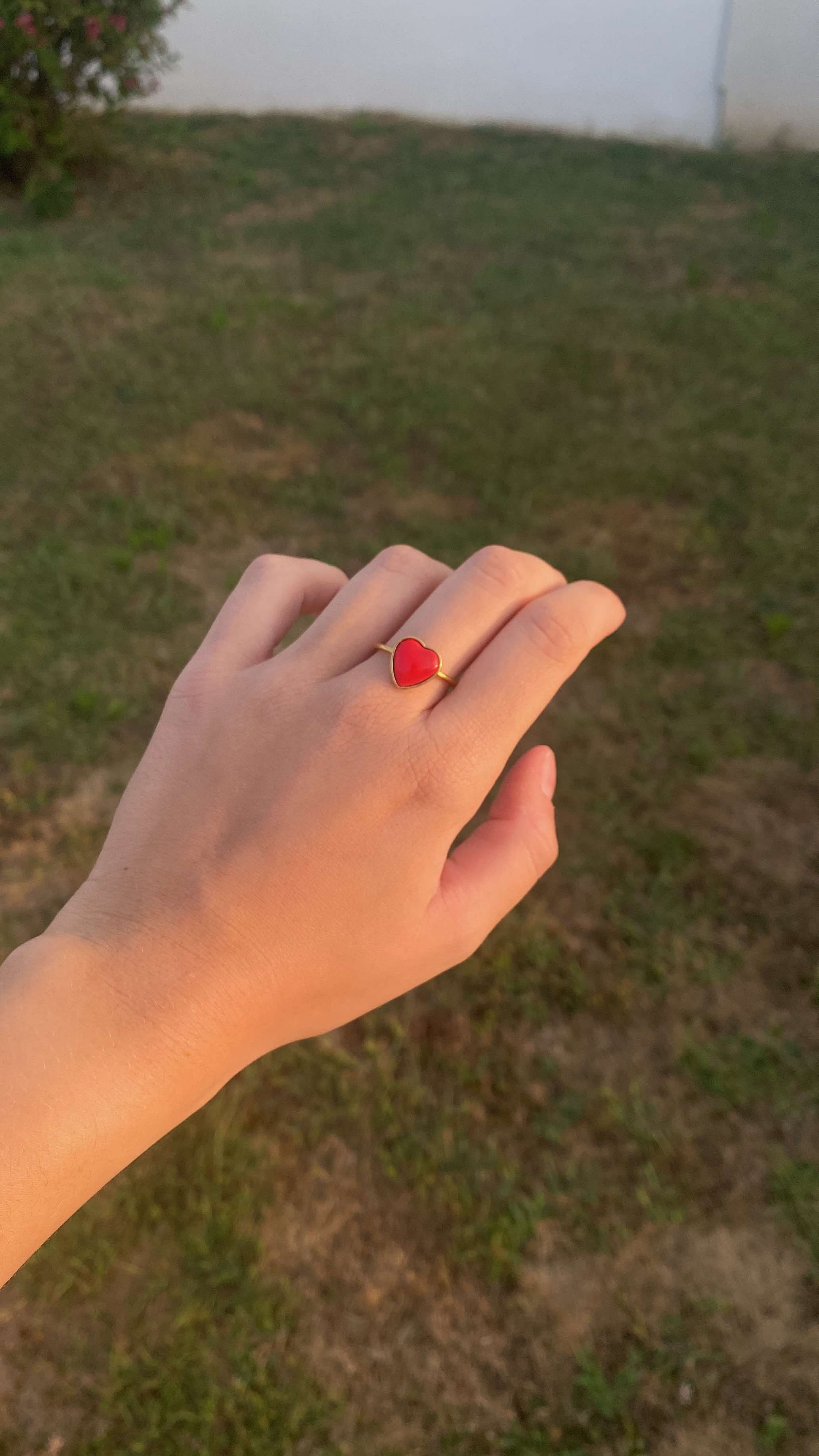 Bague Coeur rouge