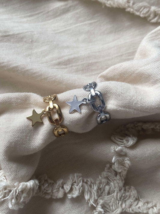 Bague "chaîne" breloque