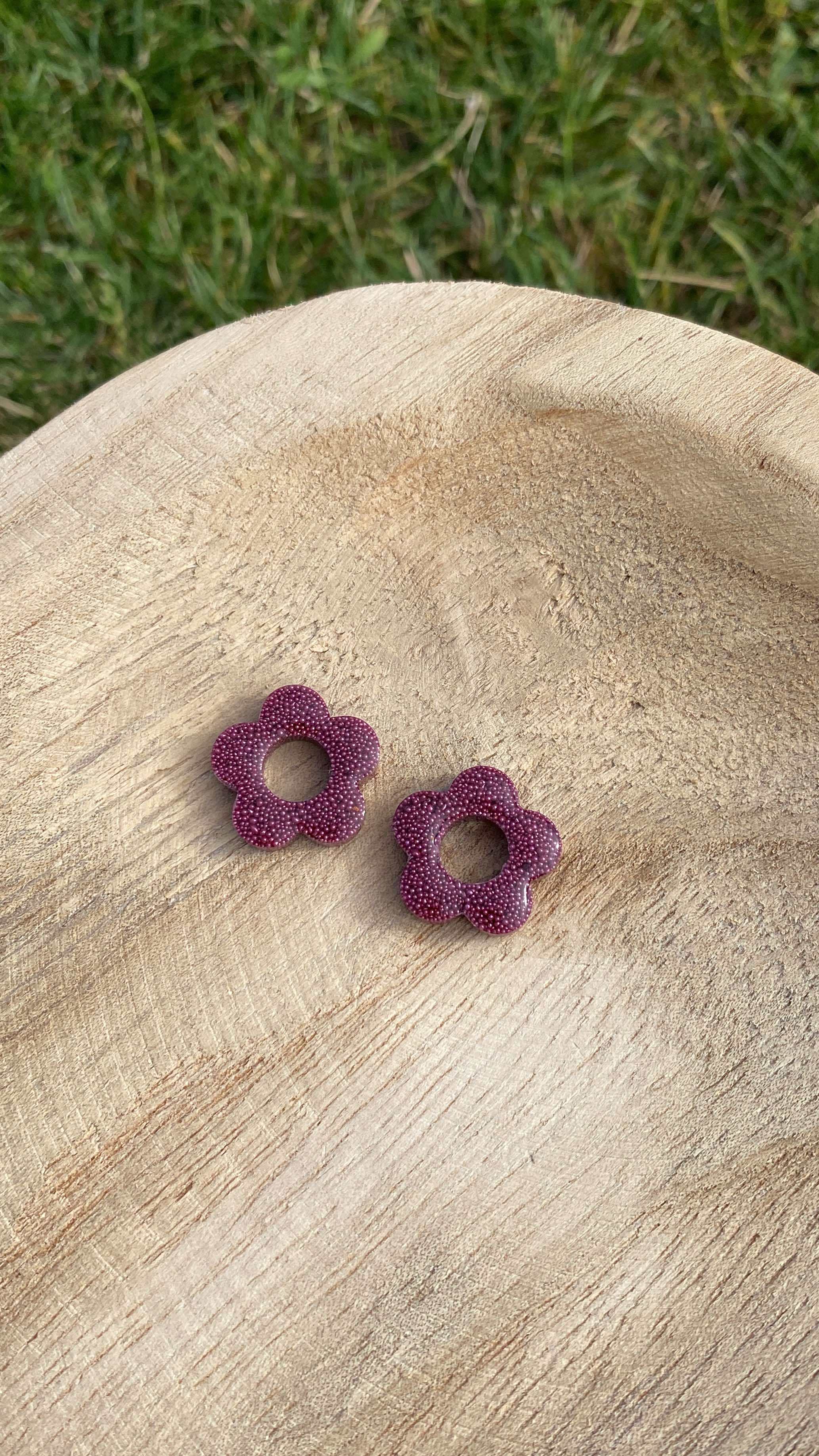 Pampilles fleurs interchangeables, micro-billes roses
