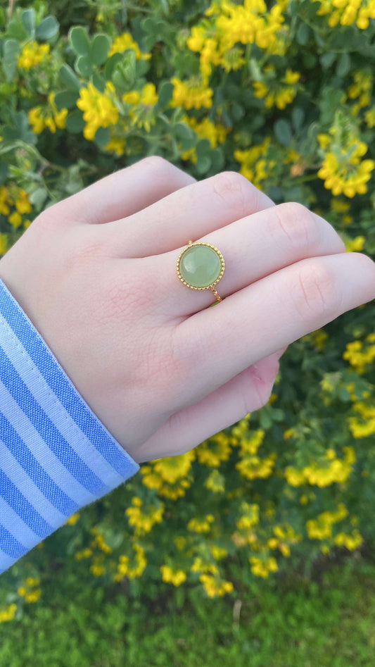 Bague détaillée aventurine