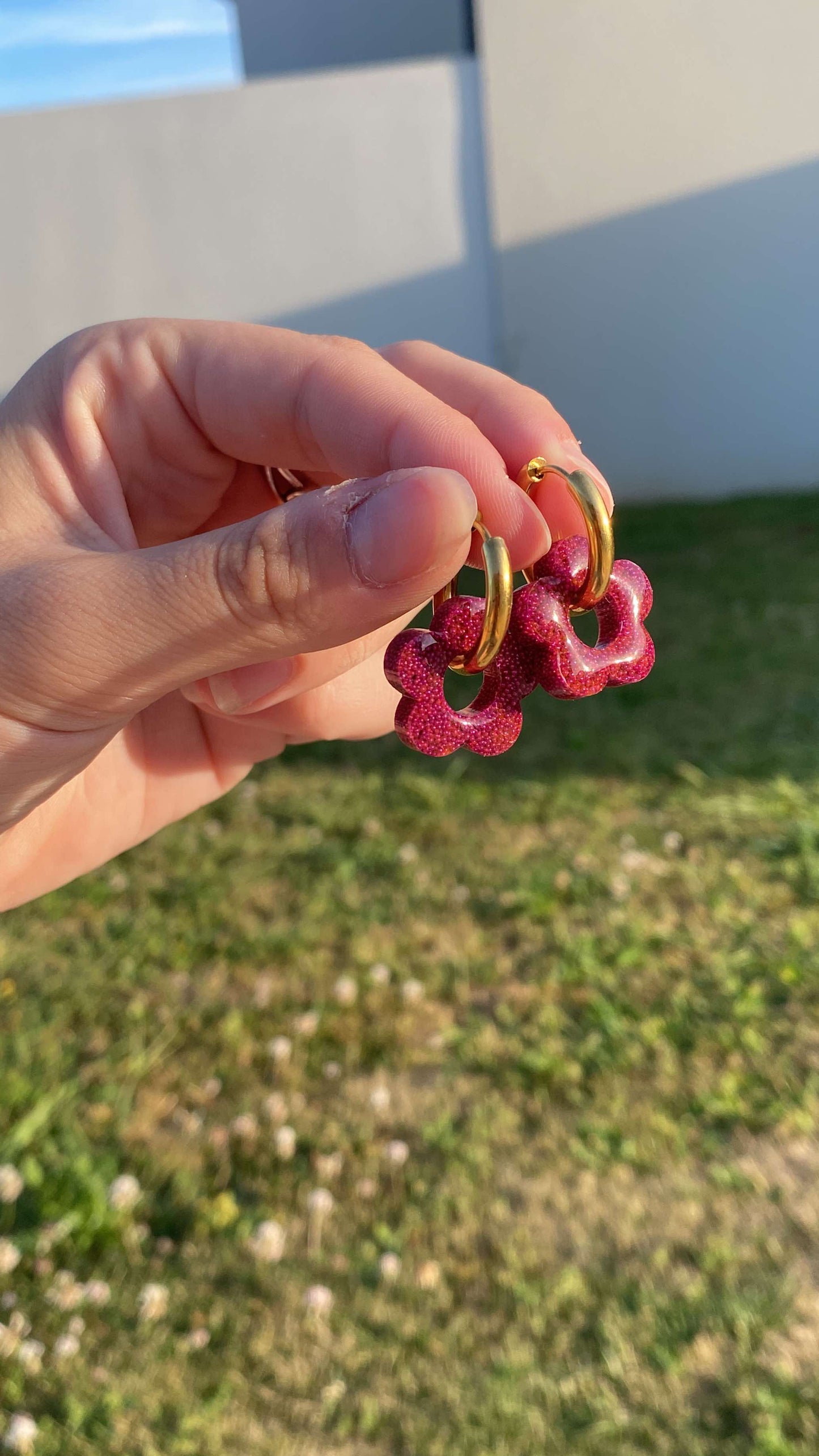 Pampilles interchangeables micro-billes fushia
