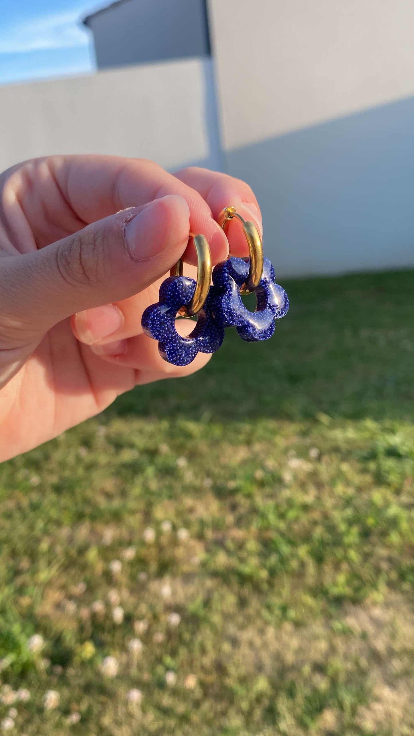 Pampilles interchangeables micro-billes bleues foncés