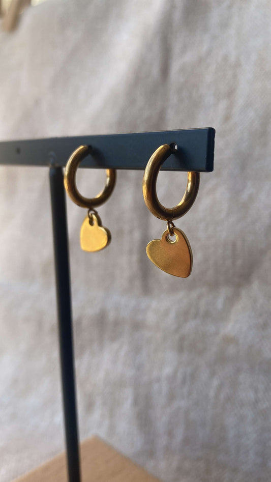 Boucles d'oreilles coeurs dorés