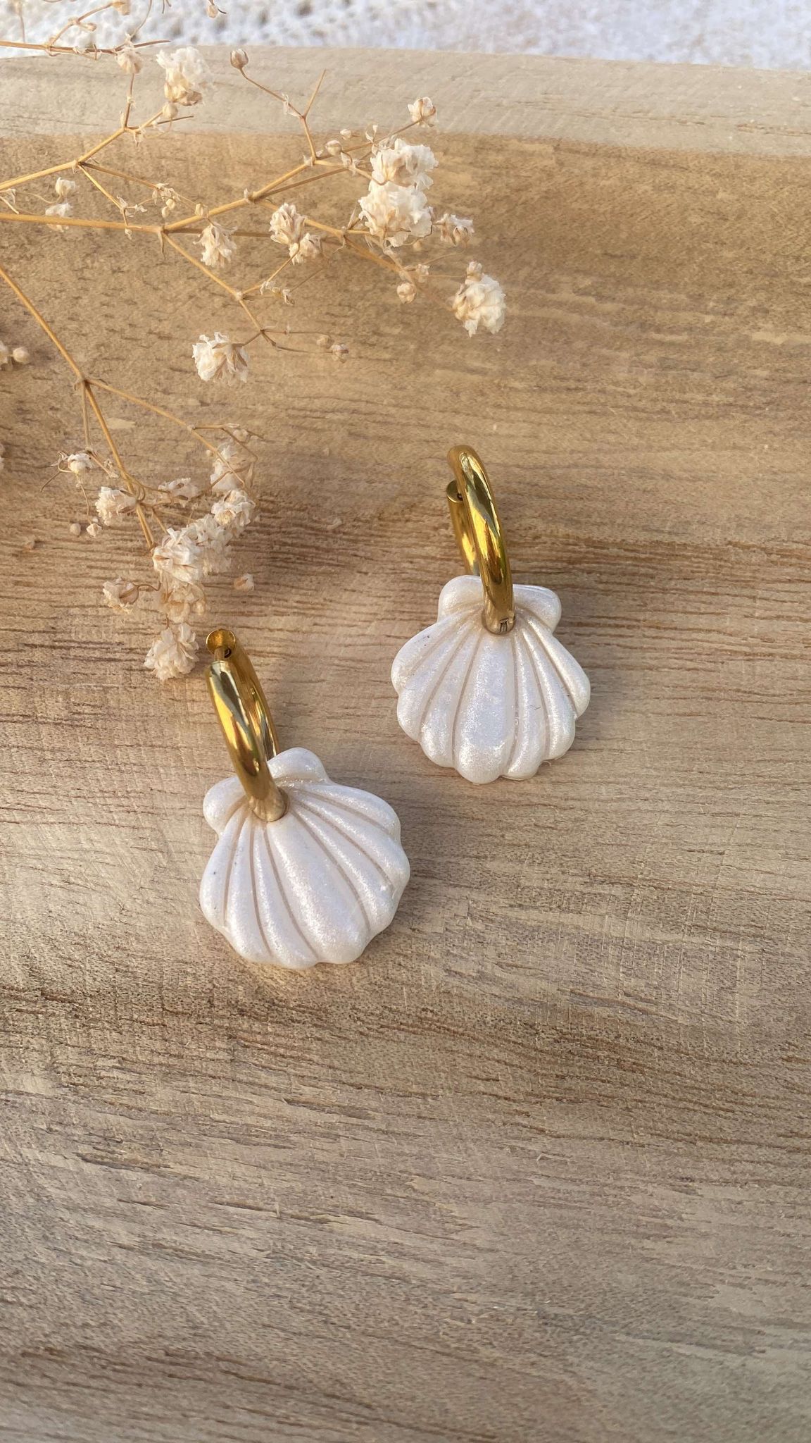 Pampilles coquillages irisés