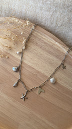 Collier breloques thème mer argenté