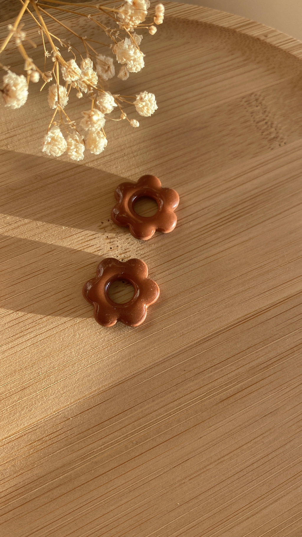 Pampilles fleurs marrons