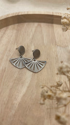 Boucles d'oreilles éventails argenté