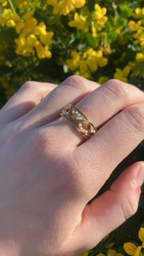 Bague perlée