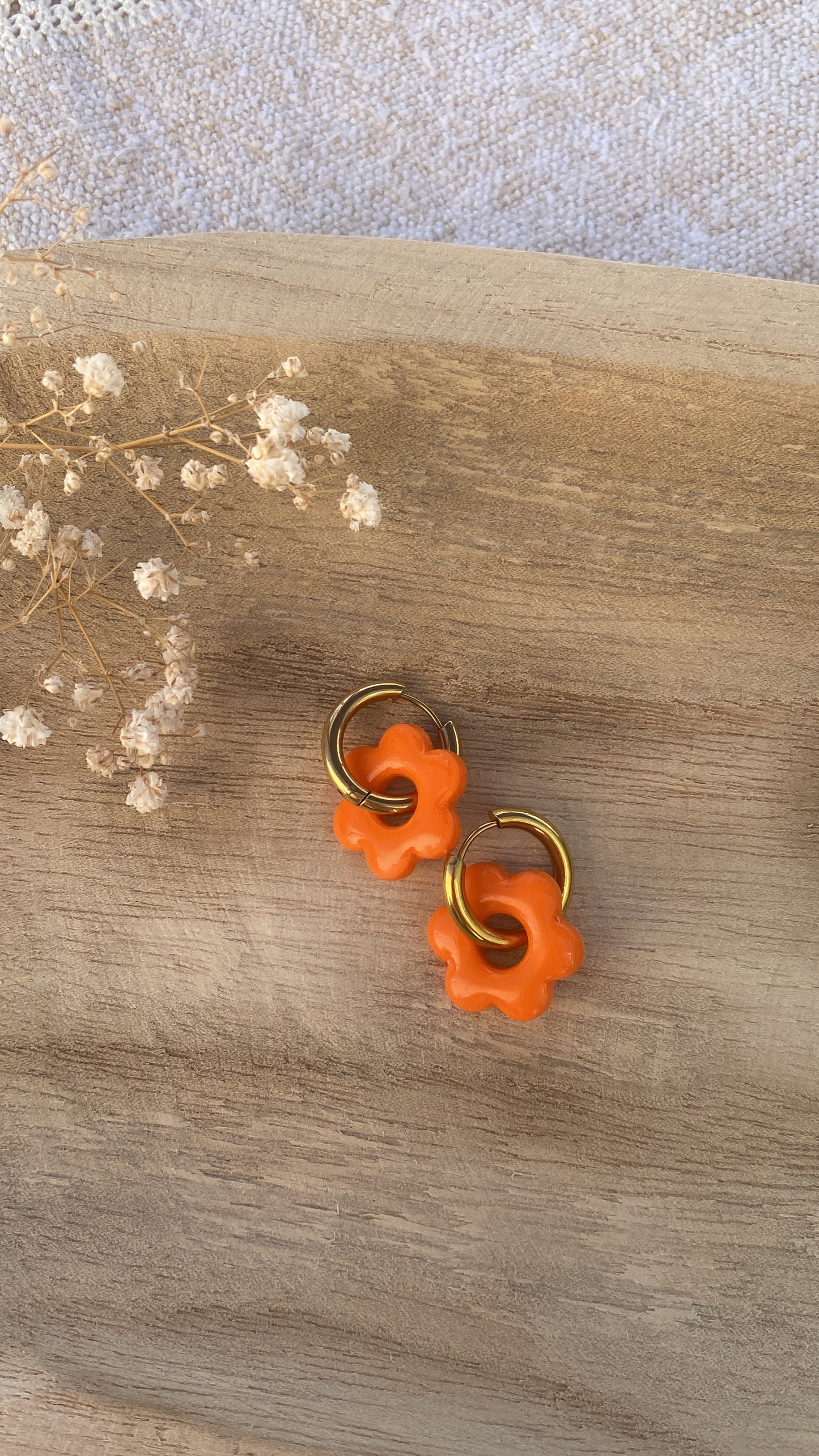 Pampilles fleurs oranges