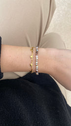 Bracelet perles tons marrons