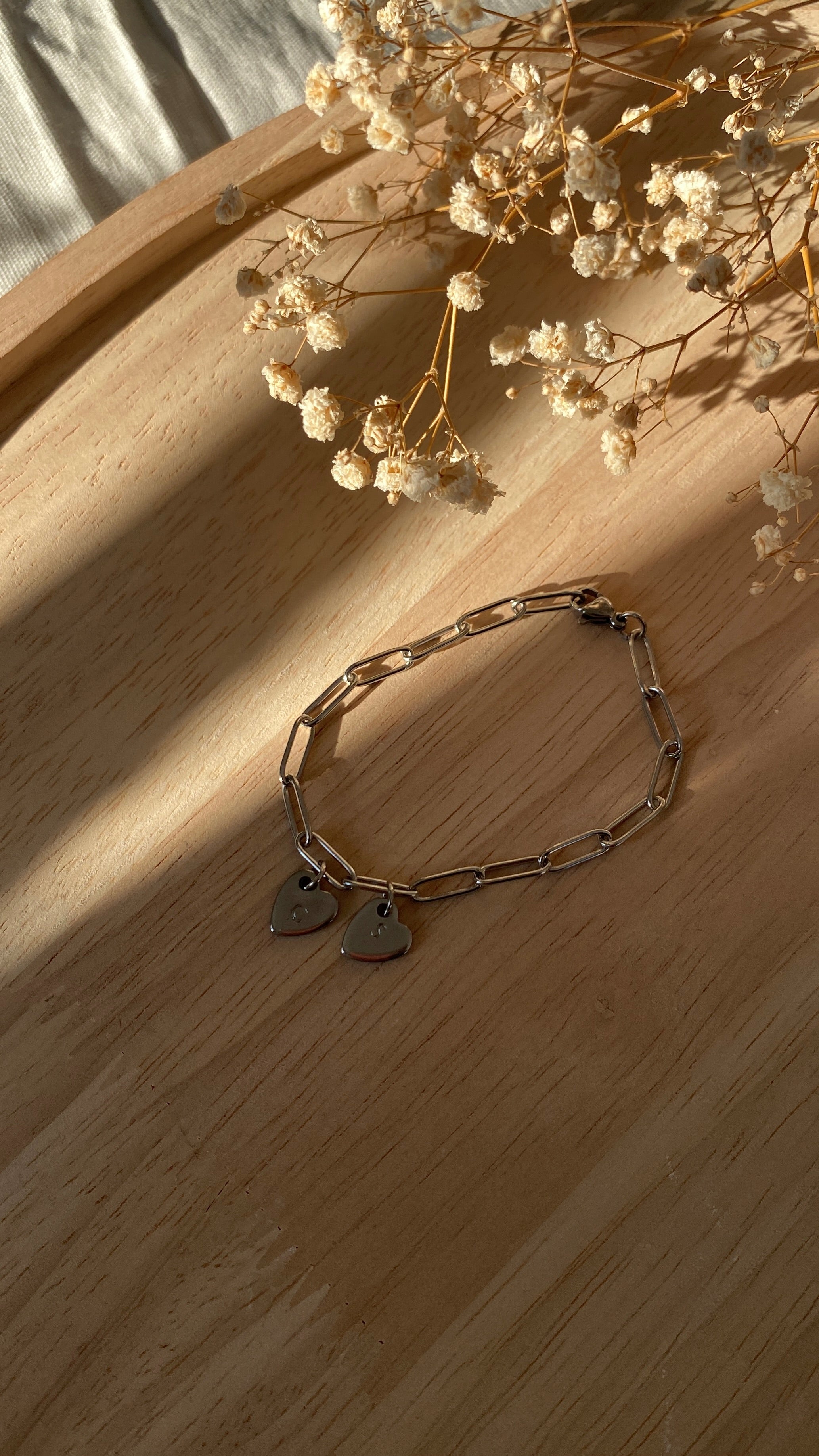 Bracelet cœurs initiales