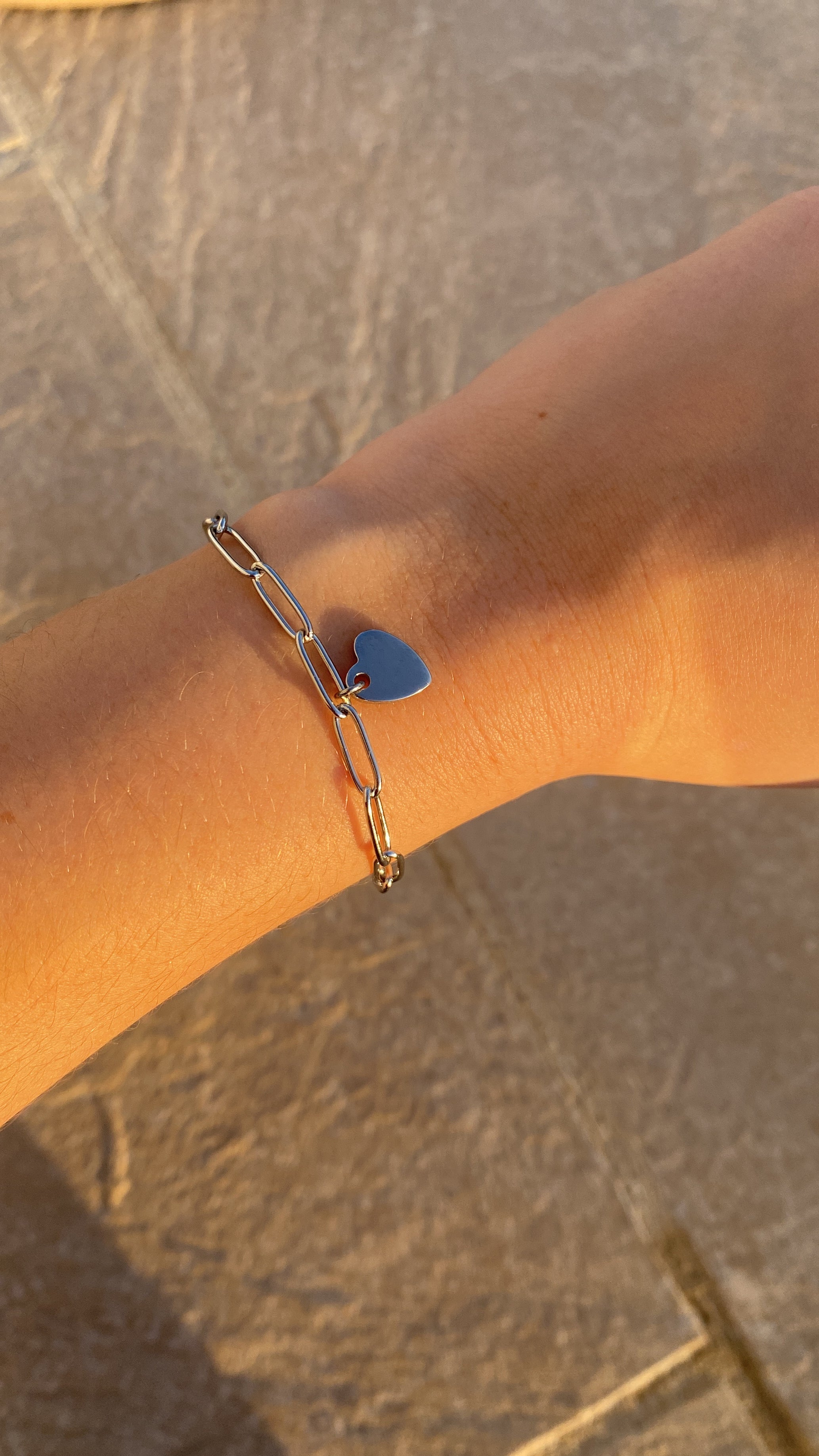 Bracelet coeur argenté