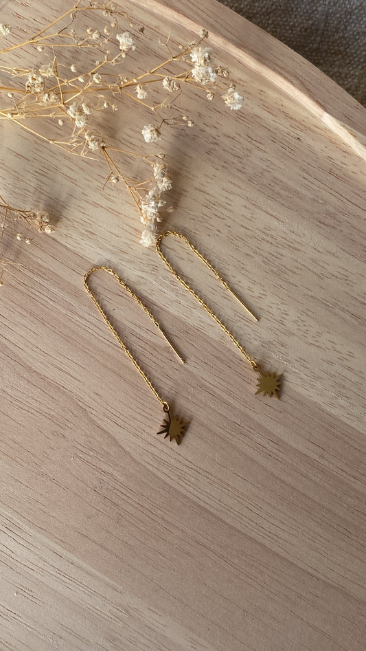 Boucles d’oreilles pendantes étoiles