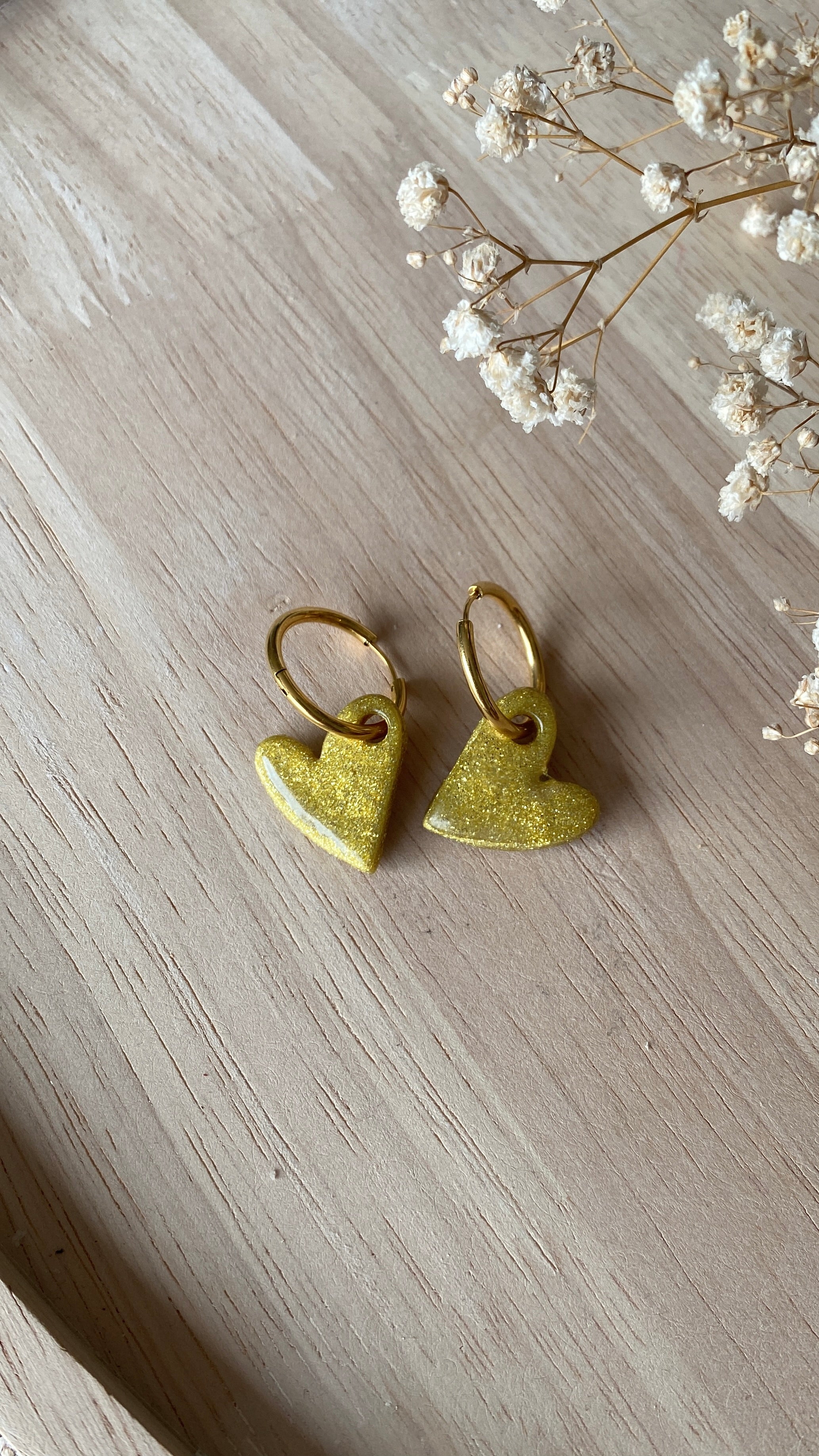 Pampilles coeurs dorés