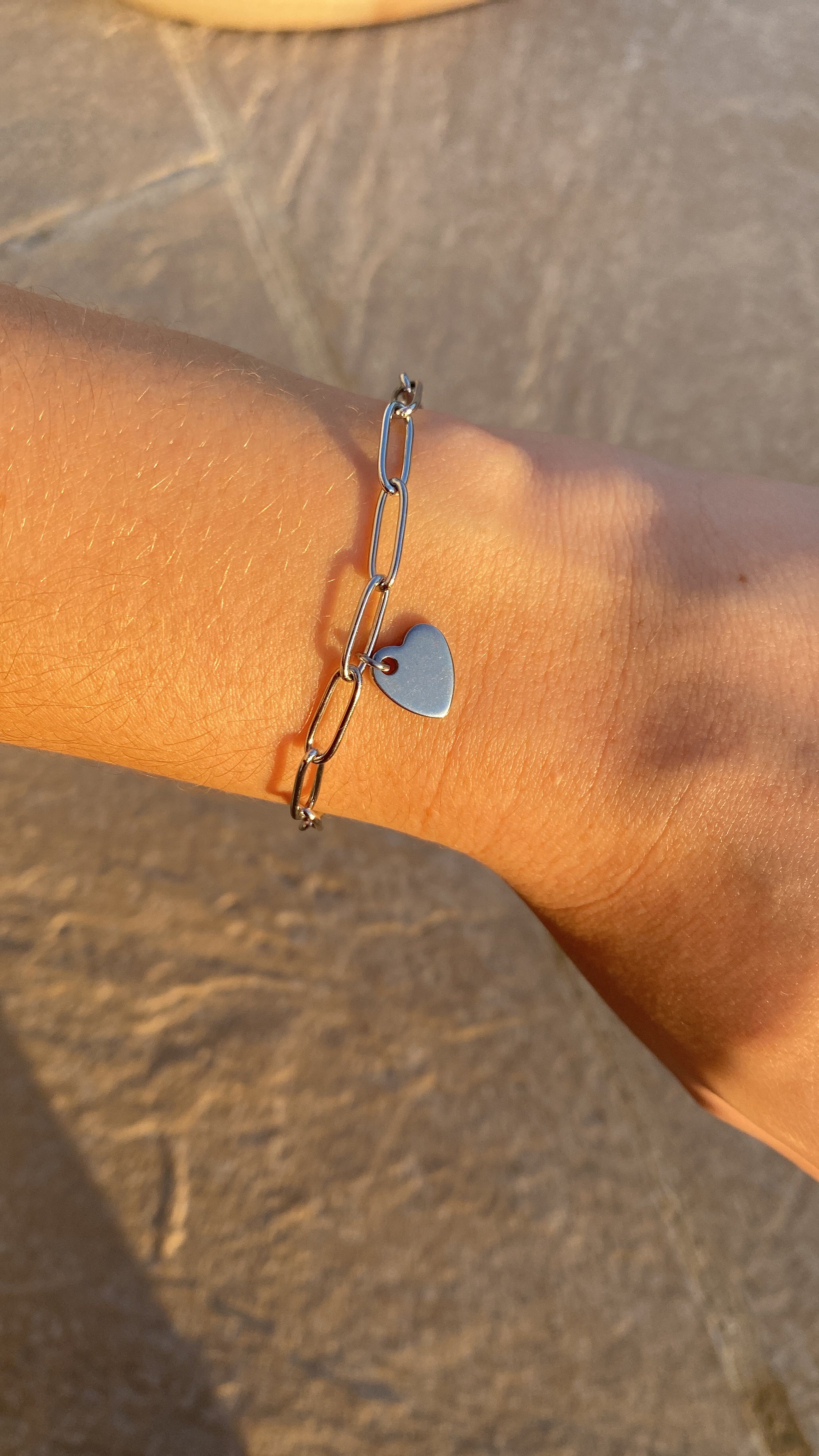 Bracelet coeur argenté