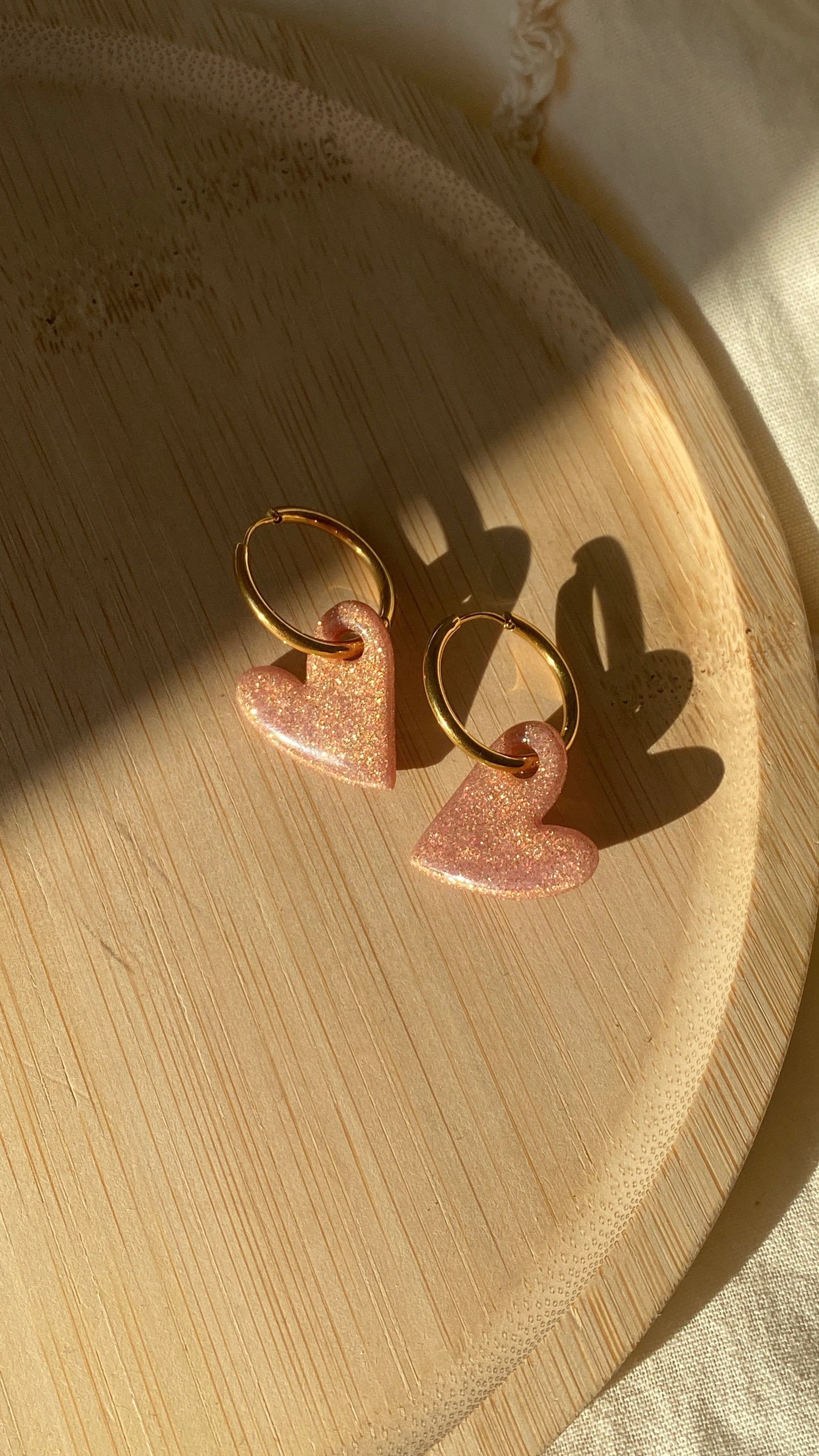 pampilles cœurs roses gold