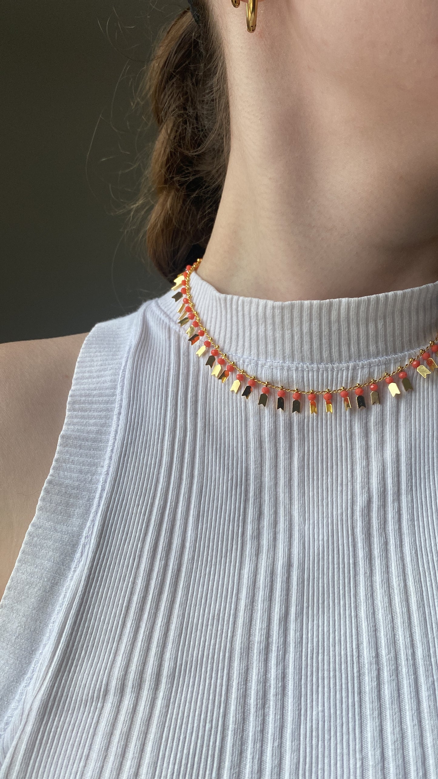 Collier frange perlée