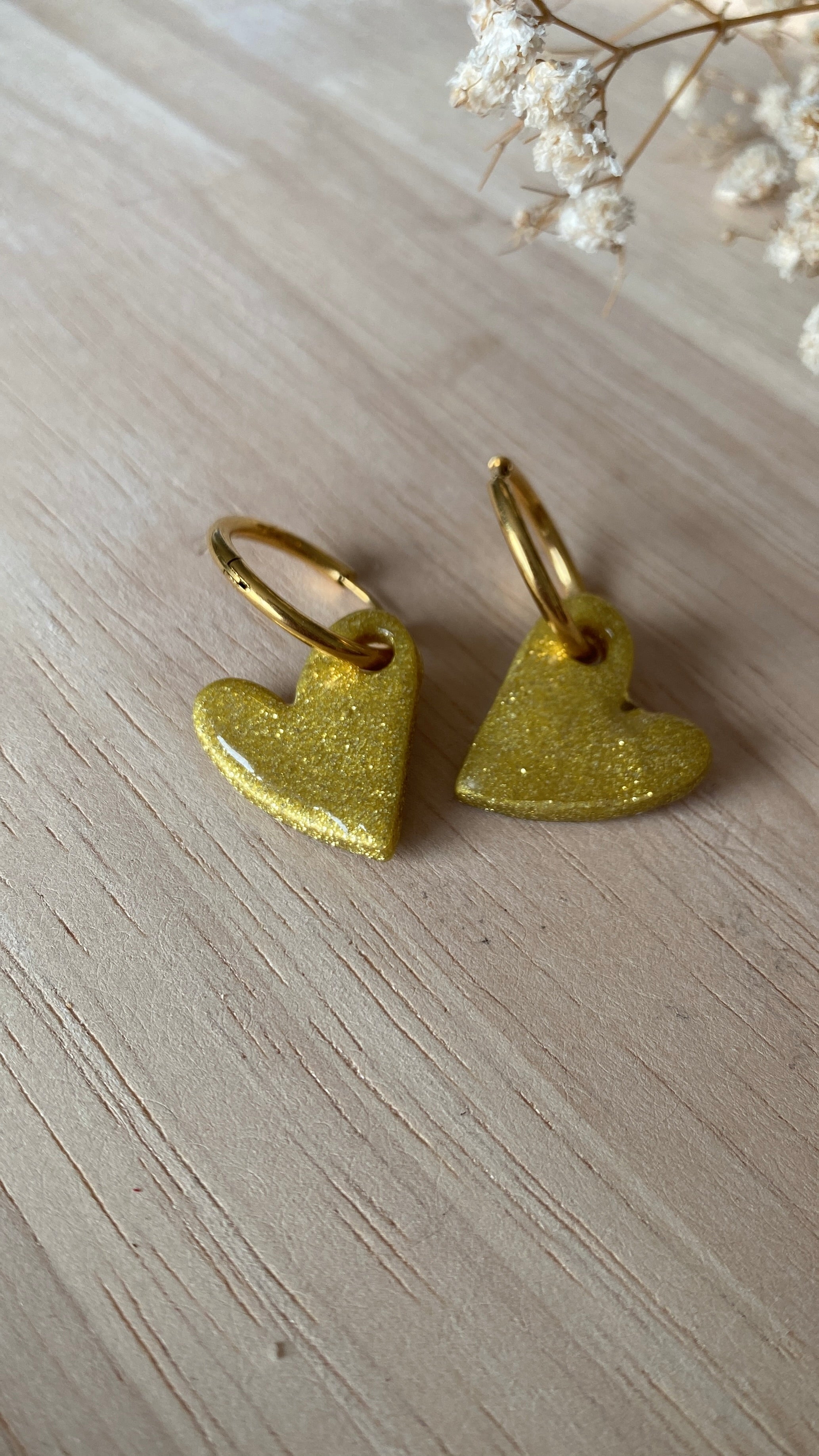 Pampilles coeurs dorés