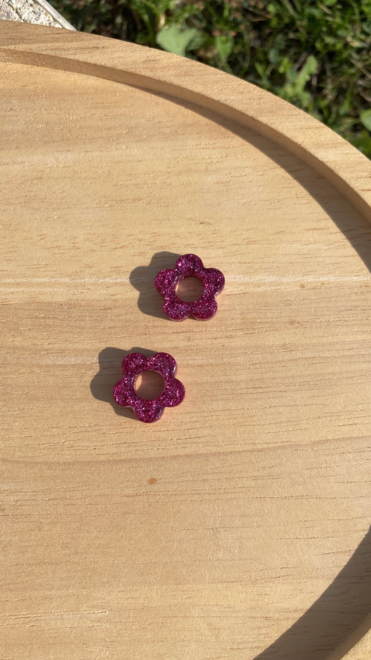 Fleurs paillettes roses