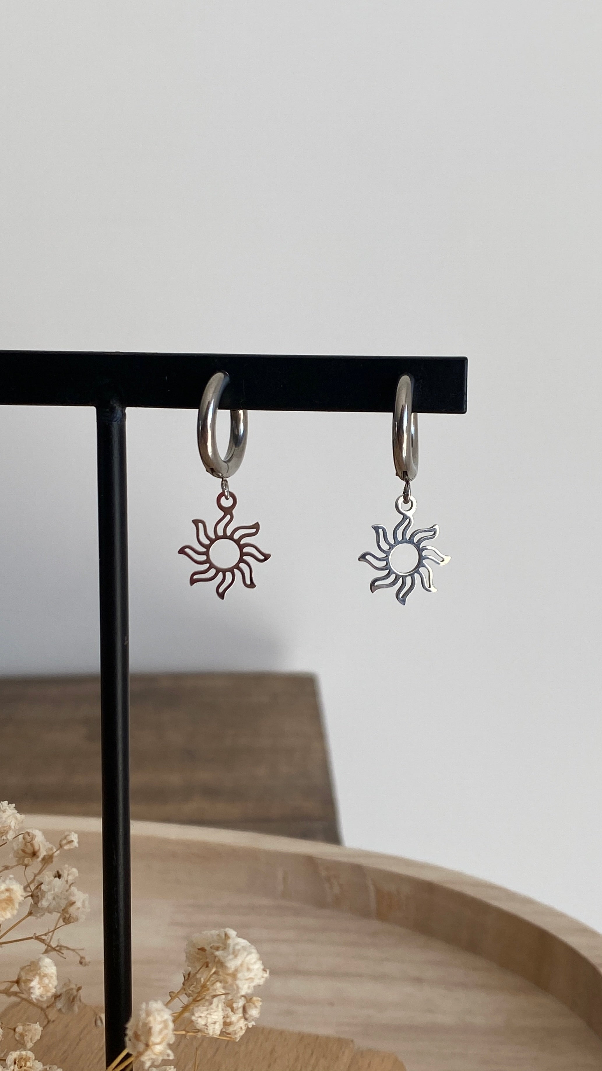 Boucles soleils argentés