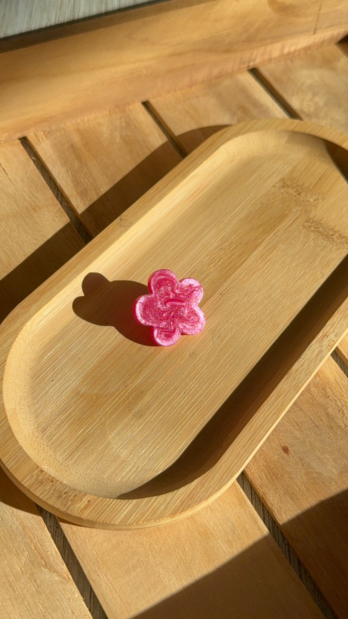 Fleur rose nacrée