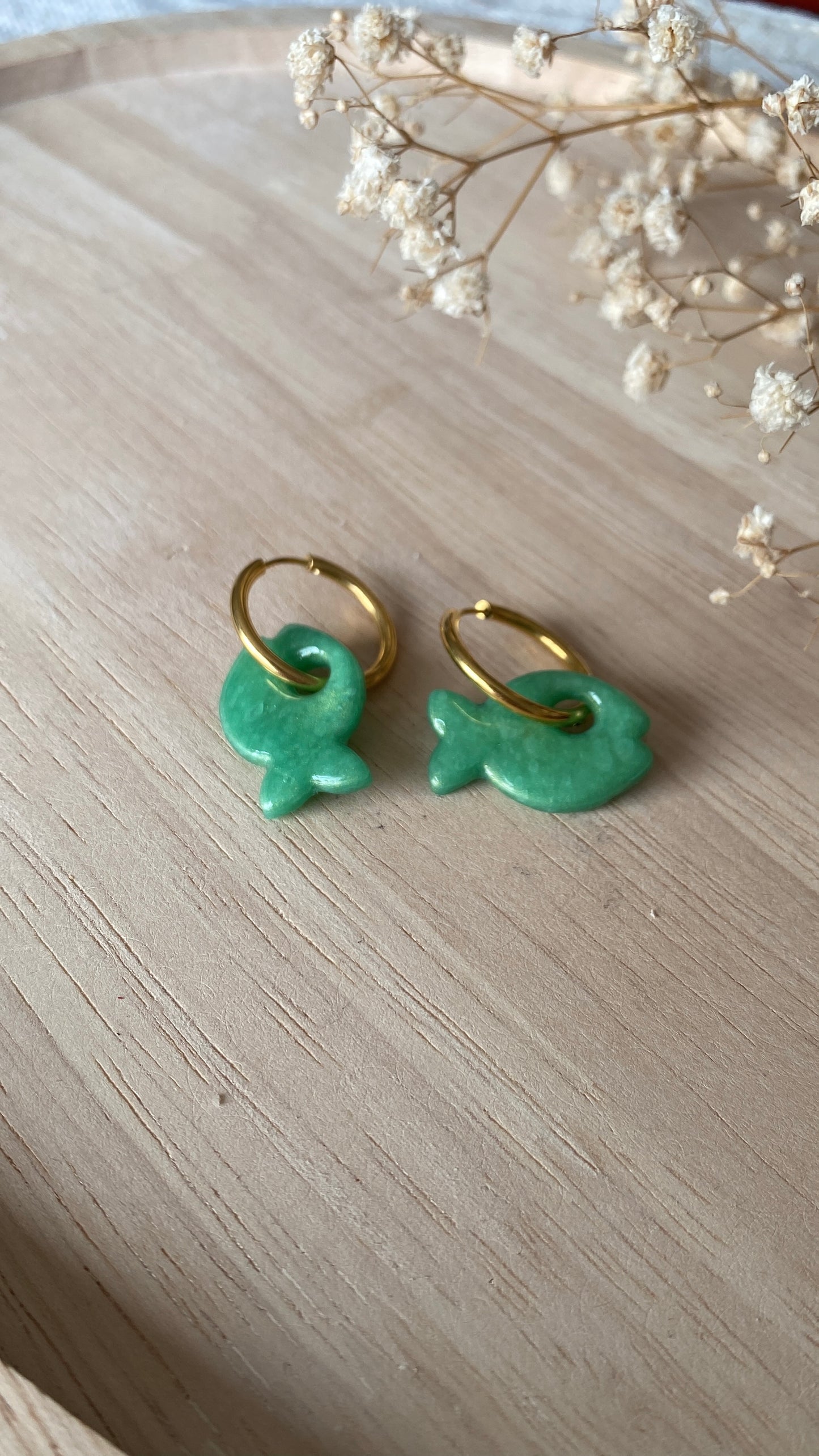 Pampilles poissons verts jade