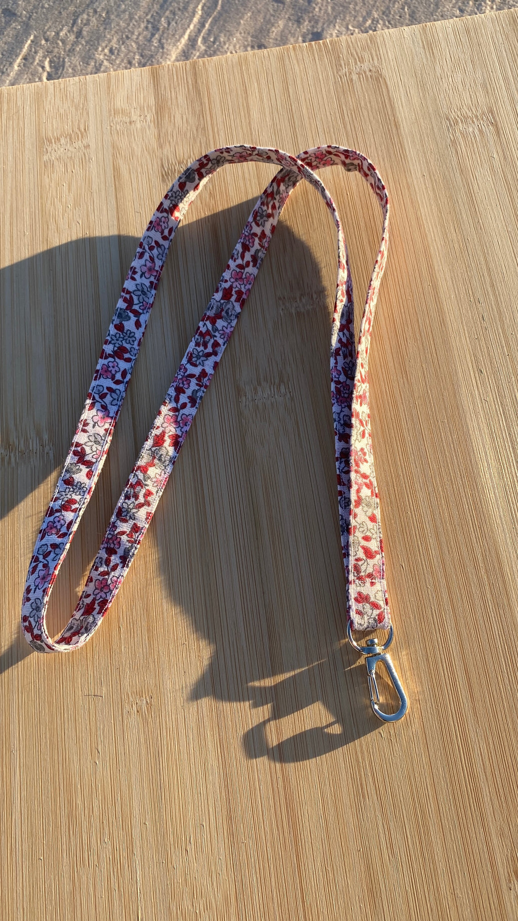 Porte-badge liberty rose&rouge
