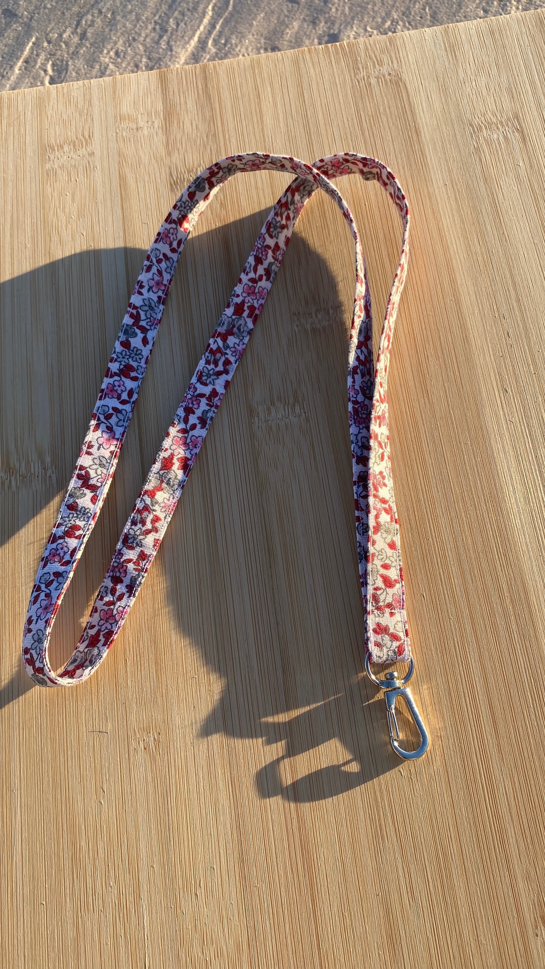 Porte-badge liberty rose&rouge