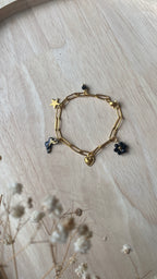 Bracelet breloques noir&doré