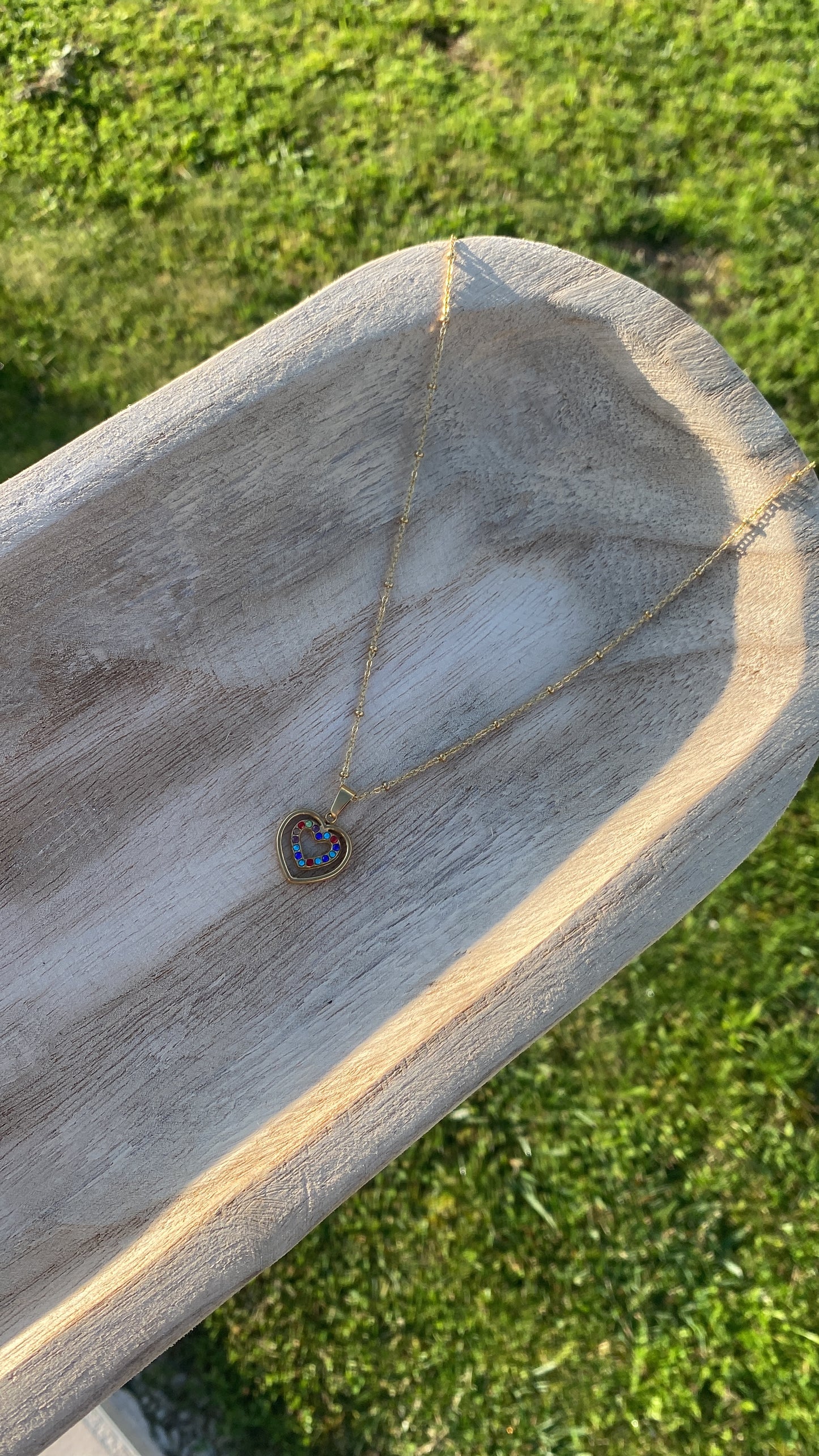 Collier coeur coloré