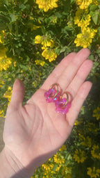 fleurs paillettes roses