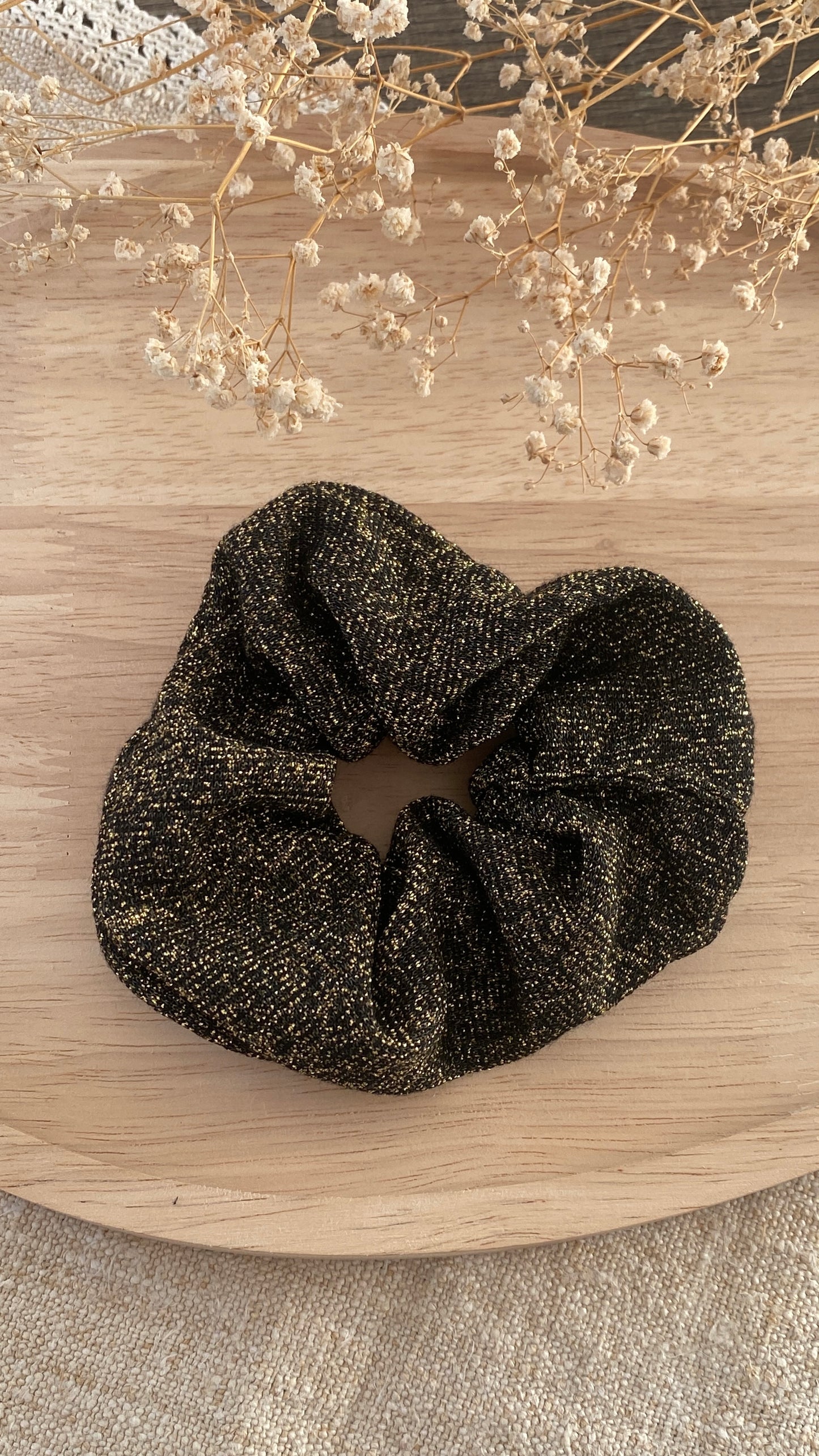 Chouchou paillettes doré